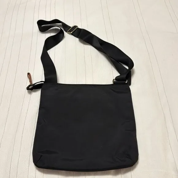 Bric's Milano Black Nylon Leather Trim 5Pocket ZipTop Adjustable Strap Crossbody - Picture 2 of 7